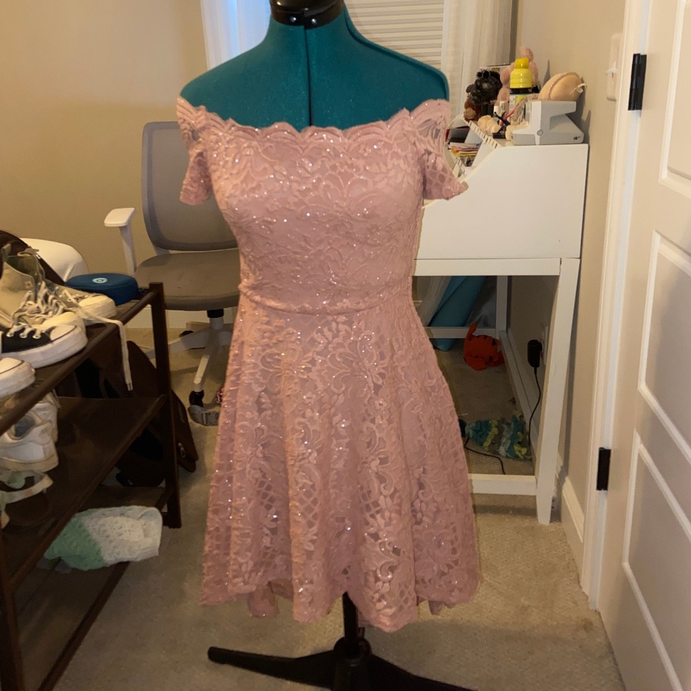 Off-The-Shoulder Fit & Flare Dress